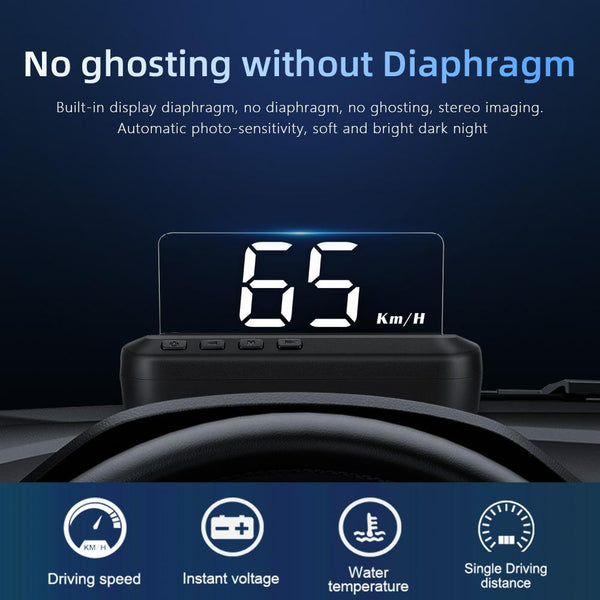 Car Hud Head Up Display Obd2 Eliminates Fault Codes & Alerts For Overspeed Other Instruments & Gauges