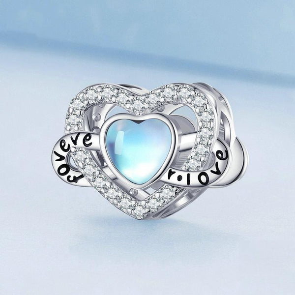 925 Sterling Silver Infinity Heart Bracelet With Zircon Beads Charms & Pendants