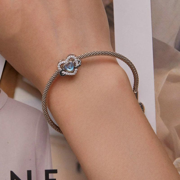 925 Sterling Silver Infinity Heart Bracelet With Zircon Beads Charms & Pendants