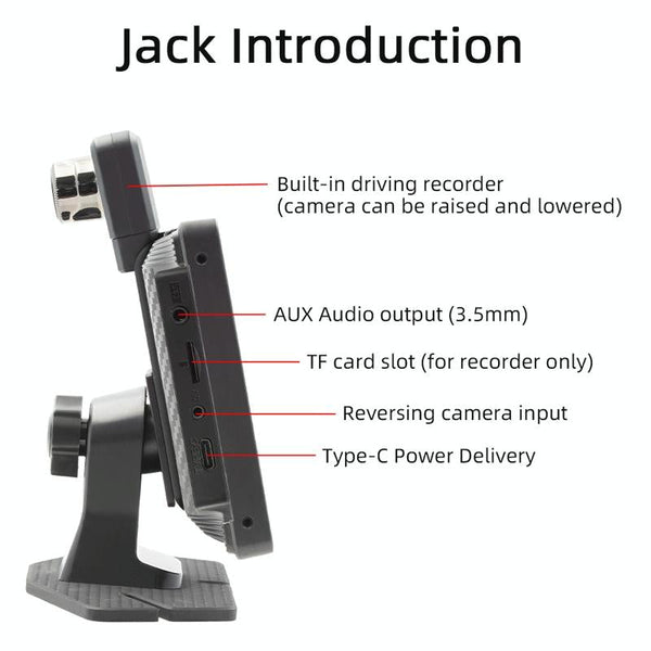 Car Bluetooth Dvr Monitor Supports Carplay Android Auto Display Rear View Monitors/Cams & Kits