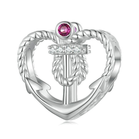 925 Sterling Silver Love Anchor Beaded Bracelet Charms & Charm Bracelets