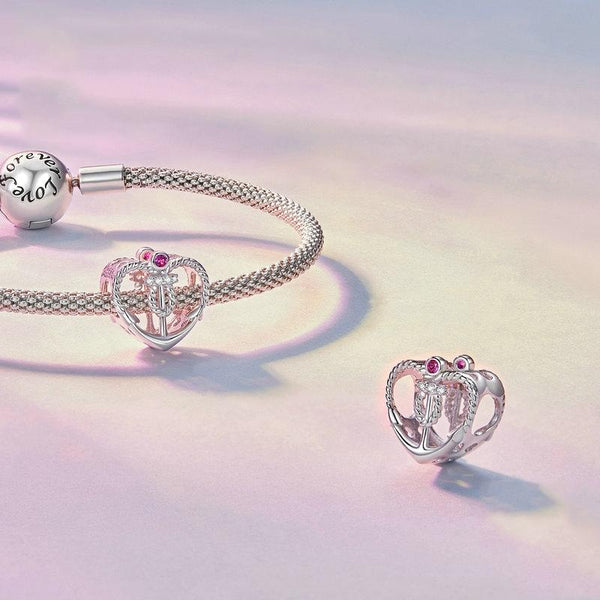 925 Sterling Silver Love Anchor Beaded Bracelet Charms & Charm Bracelets