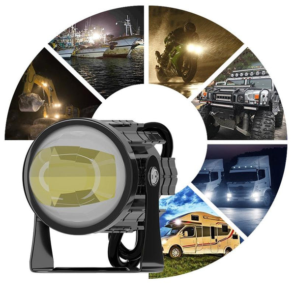 1Pair 12V 85V Motorcycle Headlights Dual Colour Automotive Led Working Colour: White + Light With Flashing Yellow Without Other Lighting Parts