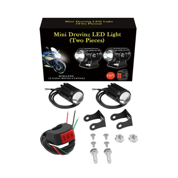 1Pair 12V 85V Motorcycle Headlights Dual Colour Automotive Led Working Colour: White + Light With Flashing Yellow Without Other Lighting Parts