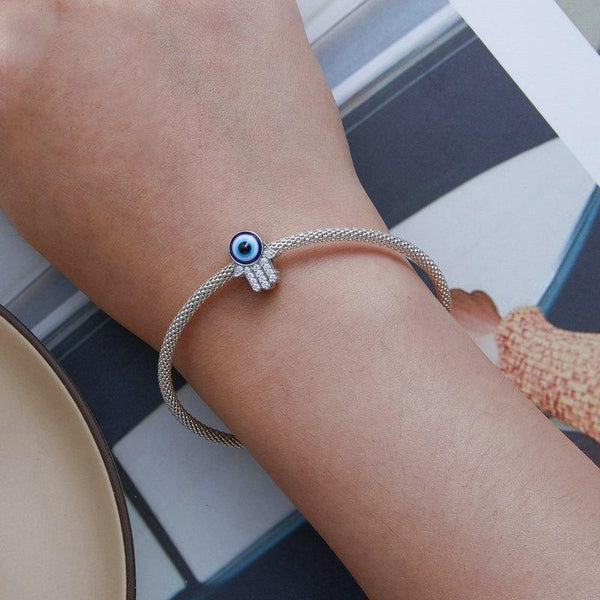 925 Sterling Silver Zircon Hand Of Fatima Bracelet Bracelets