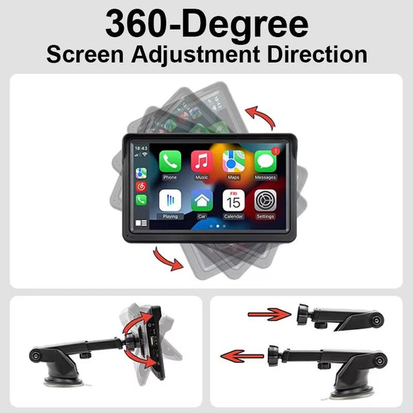 7 Inch Bluetooth 5.0 Carplay Monitor Portable Compatible With Most Vehicles Display Rear View Monitors/Cams & Kits