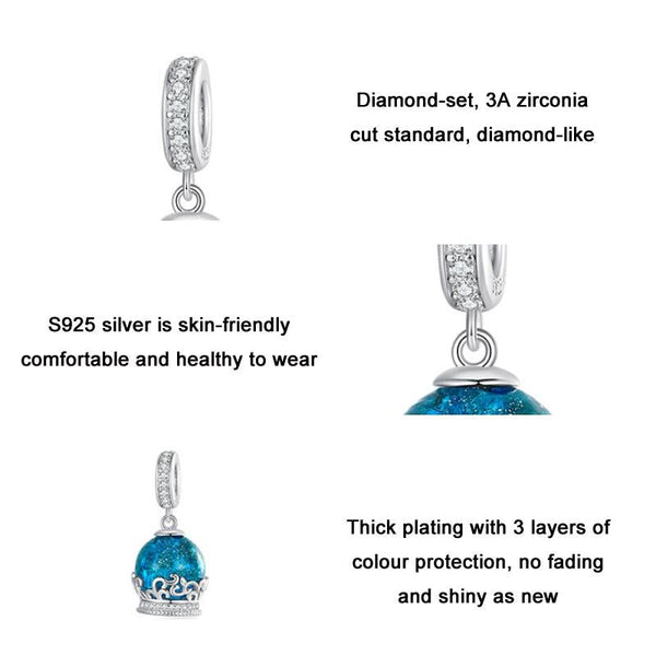 925 Sterling Silver Crystal Ball Bracelet With Zirconia Charm Bracelets