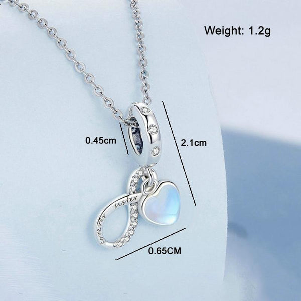 Veile Studios 1 Sets Of 925 Sterling Silver Sisterhood Charm Bracelet With Zirconia Pendant Bracelets
