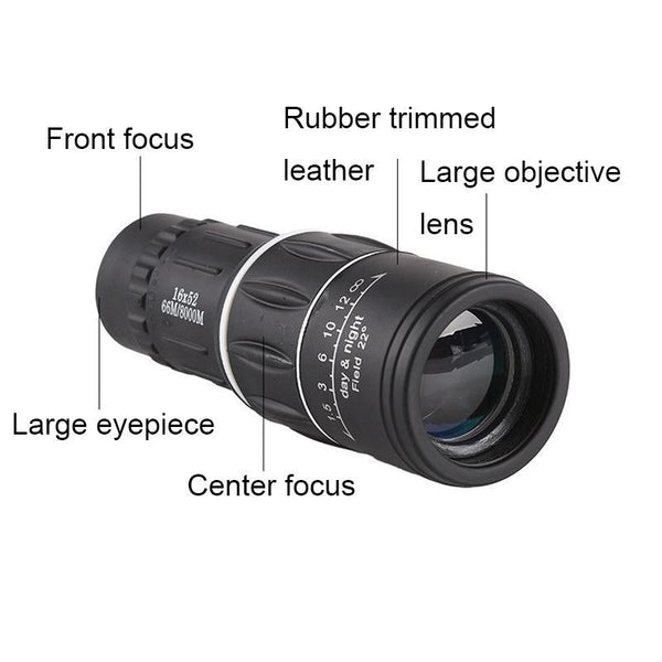 High Definition Monocular Telescope For Outdoor Bird Viewing 16X52 Green Film 16X52 Prism Binoculars & Monoculars