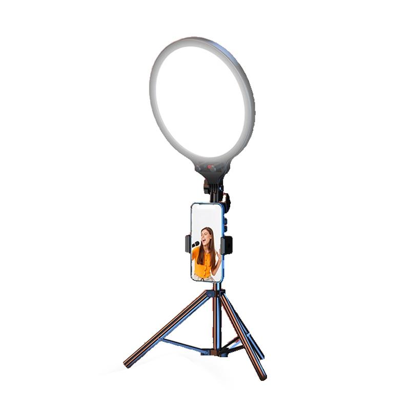 Full Screen Selfie Ring Light Tripod Set For Live Stream 210Cm Height Selfie Lights