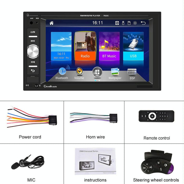 1 Sets Of 6.2 Inch Dual Spindle Hd Car Mp5 Player With Carplay Universal Fit Other Car Audio