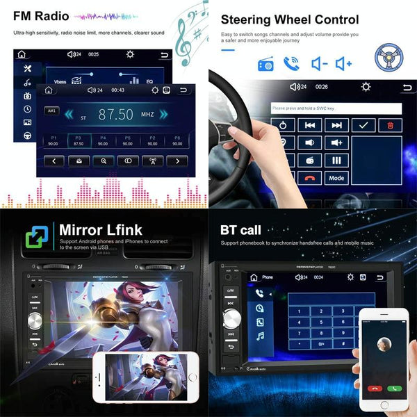 1 Sets Of 6.2 Inch Dual Spindle Hd Car Mp5 Player With Carplay Universal Fit Other Car Audio