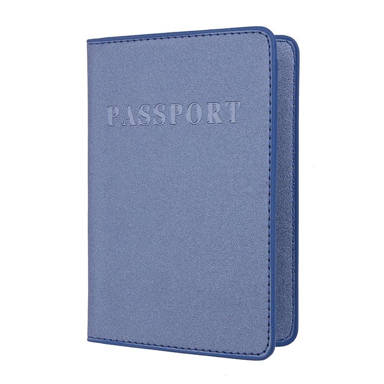 Frosted Pu Multi Card Passport Holder For Travel Abroad Blue Travel Wallets