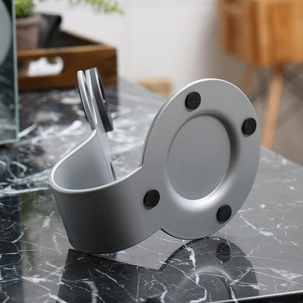 Universal Hair Dryer Stand No Drilling Silver Hair Dryers