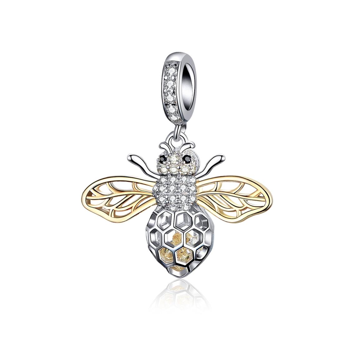 925 Sterling Silver Bee Zircon Pendant For Diy Necklace Style Pendent Charms & Pendants