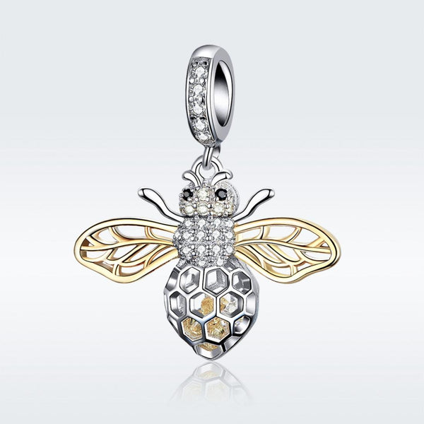 925 Sterling Silver Bee Zircon Pendant For Diy Necklace Style Pendent Charms & Pendants