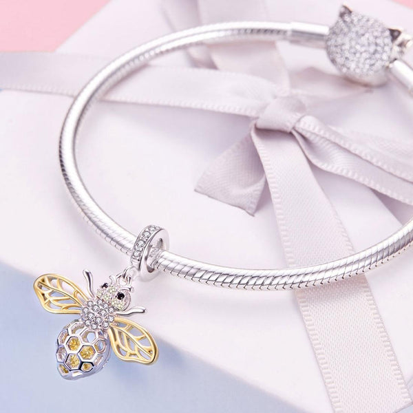 925 Sterling Silver Bee Zircon Pendant For Diy Necklace Style Pendent Charms & Pendants