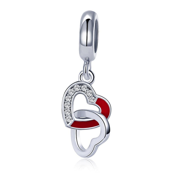 925 Sterling Silver Diy Heart Pendant With String Charms & Pendants