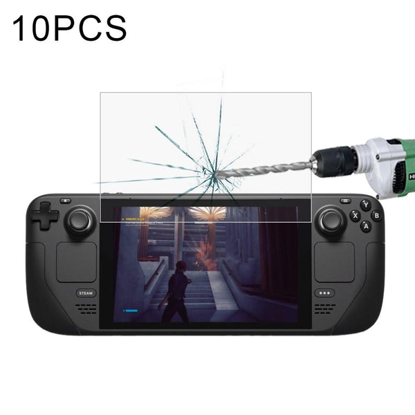 10 Pack Tempered Glass Film For Steam Deck Console 0.26Mm 9H 2.5D Screen Protectors
