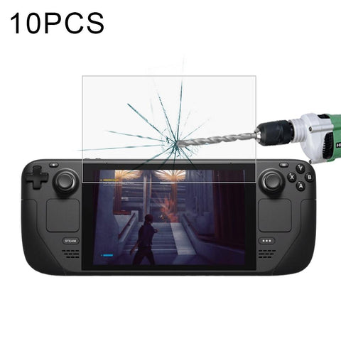 10 Pack Tempered Glass Film For Steam Deck Console 0.26Mm 9H 2.5D Screen Protectors