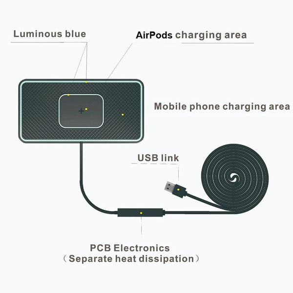 Wireless With Anti Slip Pad For Airpods / Iphone 15W Chargers & Cradles