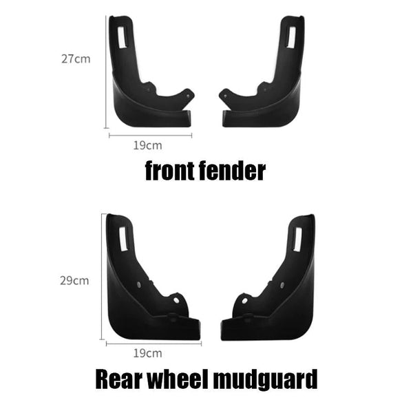 For Tesla Model Y Car Punch Free Front And Rear Wheel Soft Rubber Fender Guard Carbon Fiber Matte Black Fenders & Mud Guards