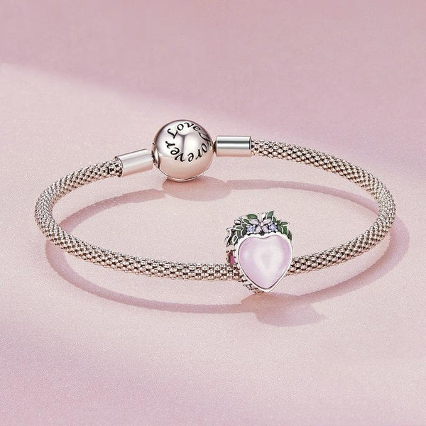 925 Sterling Silver Heart Flower Bracelet Bracelets