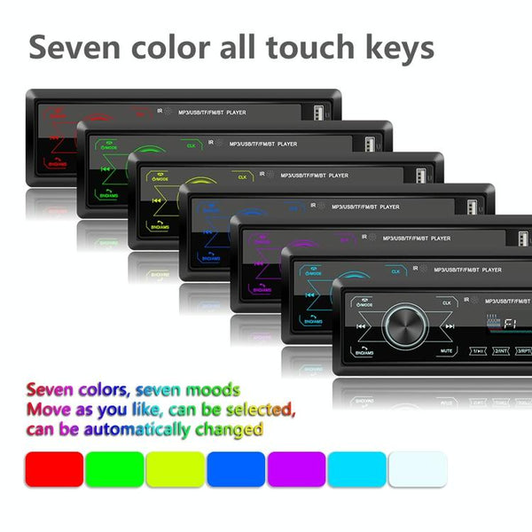 Touch Car Bluetooth Speakerphone With Mp3 Player Colourful Lights And Radio Compatible Double U Disk A2818 Ipods & Mp3 Players