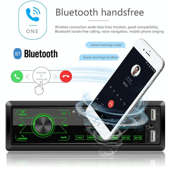 Touch Car Bluetooth Speakerphone With Mp3 Player Colourful Lights And Radio Compatible Double U Disk A2818 Ipods & Mp3 Players