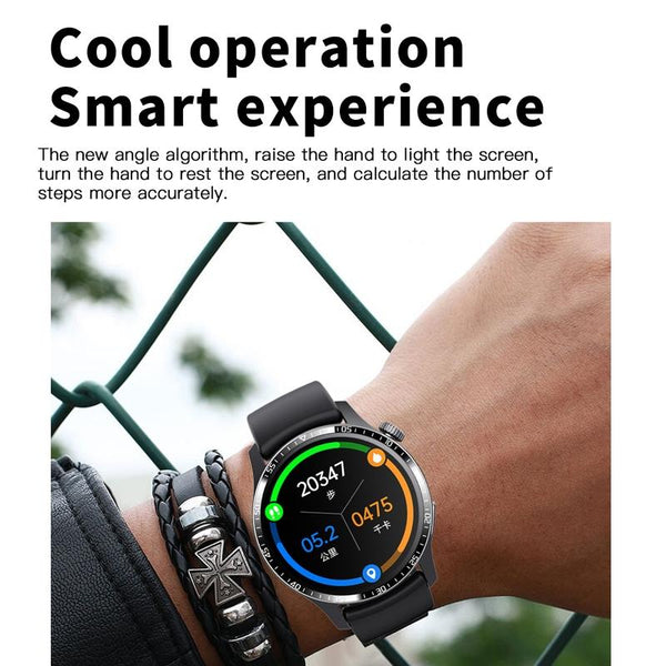 1.35 Inch Smart Watch Bluetooth Calls Health Monitoring 150+ Sports Black Silicone Smart Watches