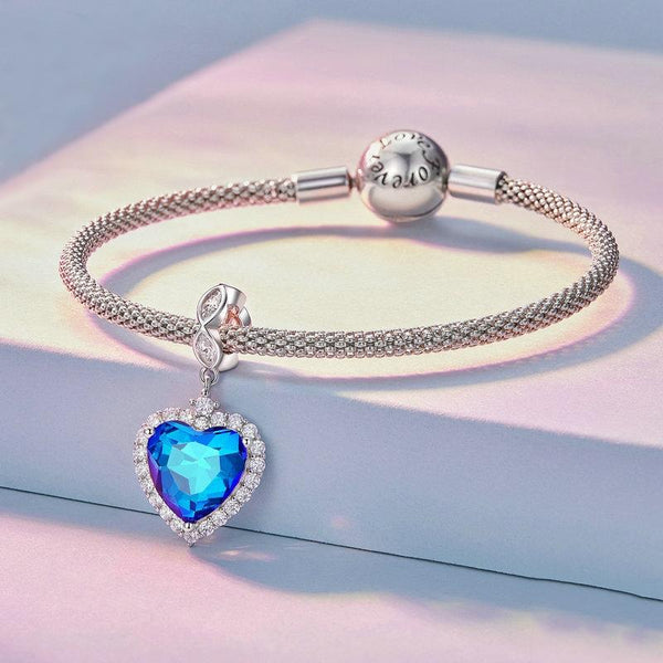 925 Sterling Silver Ocean Heart Zircon Bracelet Bsc775 Bracelets