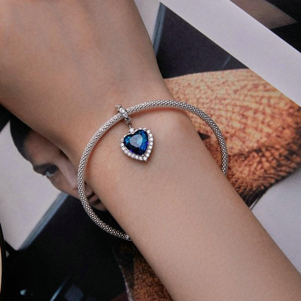925 Sterling Silver Ocean Heart Zircon Bracelet Bsc775 Bracelets