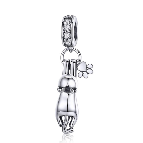 925 Sterling Silver Cat Charm For Diy Bracelet Style Pendant Charms & Pendants
