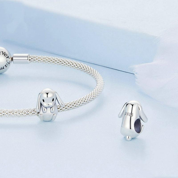 925 Sterling Silver Adorable Lop Rabbit Bracelet Bracelets