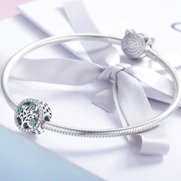 925 Sterling Silver Tree Of Life Diamond Pendant Bead Accessory Style Charms & Pendants