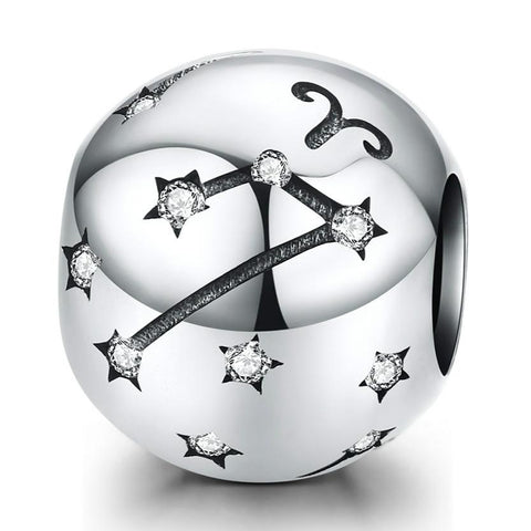 925 Sterling Silver Diy Zodiac Bracelet Beads Constellation Accessories Aries Style Charms & Pendants