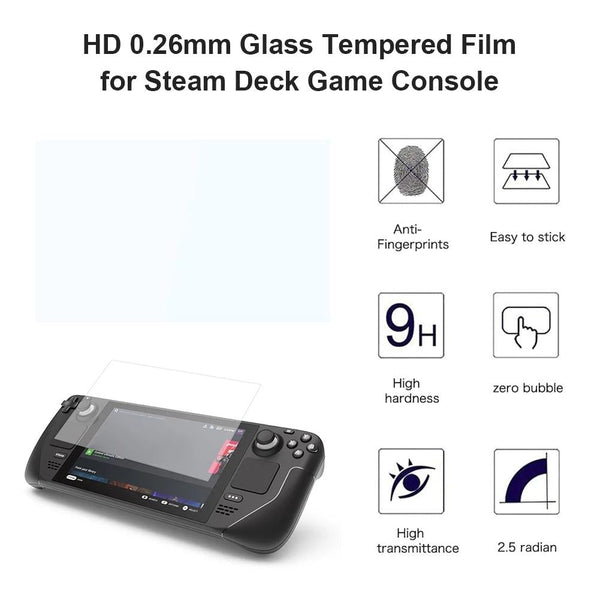 50 Pack Tempered Glass Film For Steam Deck Console 0.26Mm 9H 2.5D Screen Protectors