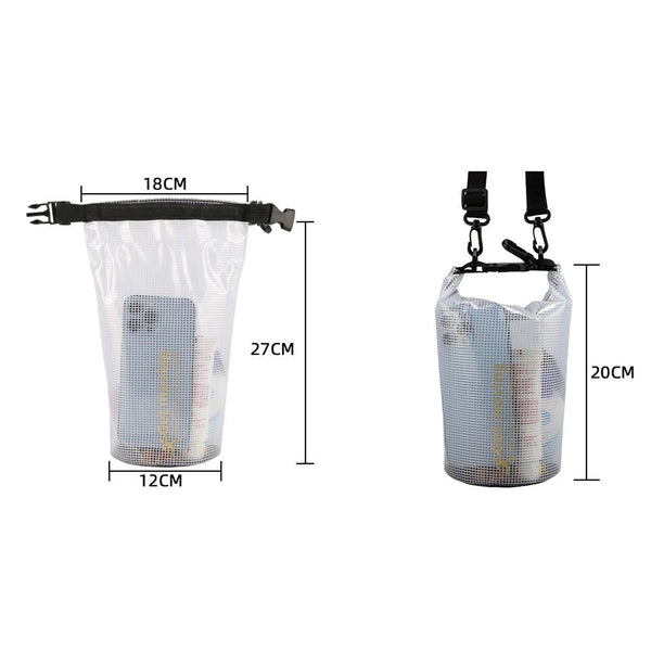 2L Waterproof Bag For Beach Rafting And Swimming Translucent Design Dry Bags