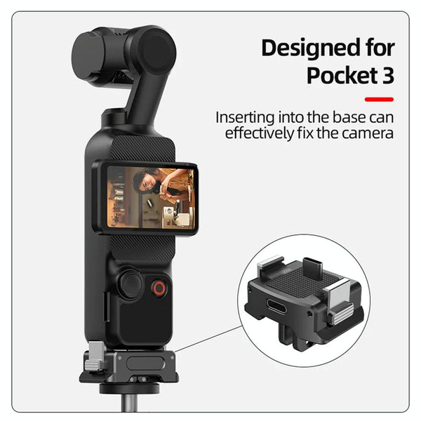 Quick Release Mount Adapter For Dji Osmo Pocket 3 Camera 1 / 4 Inch Hole Only Base Cables & Adapters