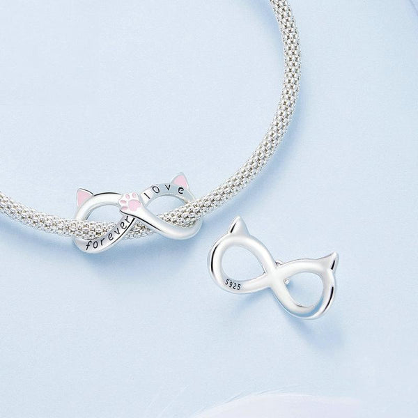 925 Sterling Silver Infinity Cat Bracelet Bsc748 Bracelets