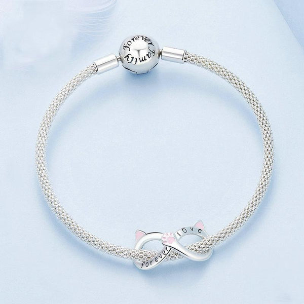 925 Sterling Silver Infinity Cat Bracelet Bsc748 Bracelets
