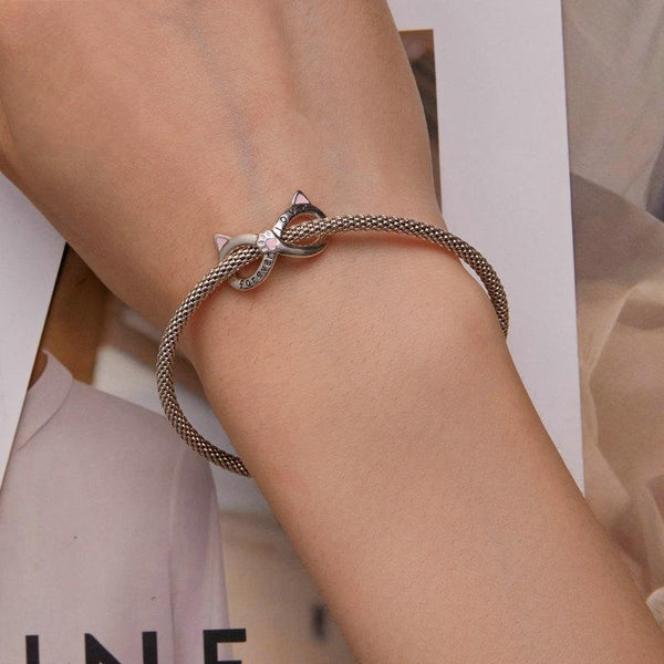 925 Sterling Silver Infinity Cat Bracelet Bsc748 Bracelets