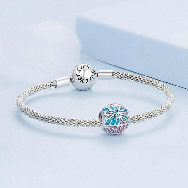 925 Sterling Silver Platinum Plated Butterfly Bracelet In Charms & Pendants