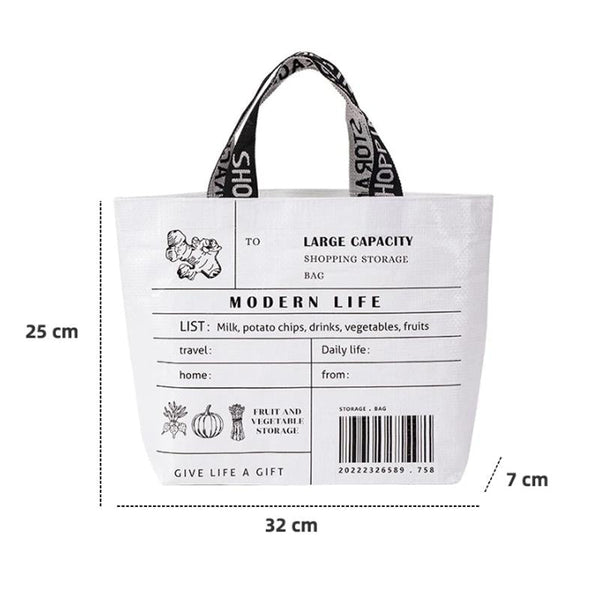 Eco Friendly Large Capacity Folding Shopping Bag Beige Green Reusable Shopping Bags