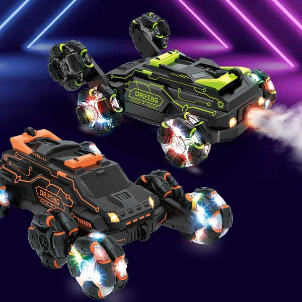 Spray Stunt Car With 2.4G Six Wheel Drift Ultimate Fun Black Orange Rc Model Vehicles