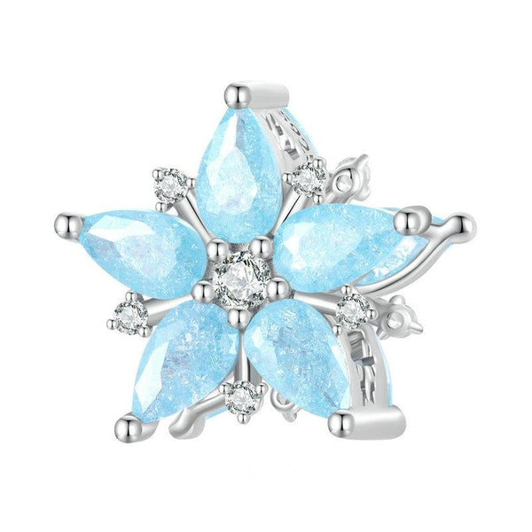 925 Sterling Silver Diy Winter Snowflake Bracelet Bead Charms & Pendants