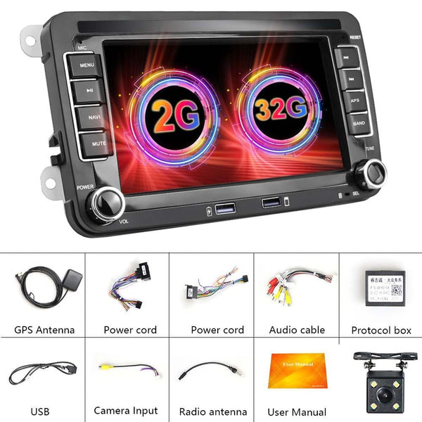 7 Inch Android Car Multimedia Player With Navigation & Bluetooth 2 + 32G 4Lights Camera Fits Volkswagen Other Car Video
