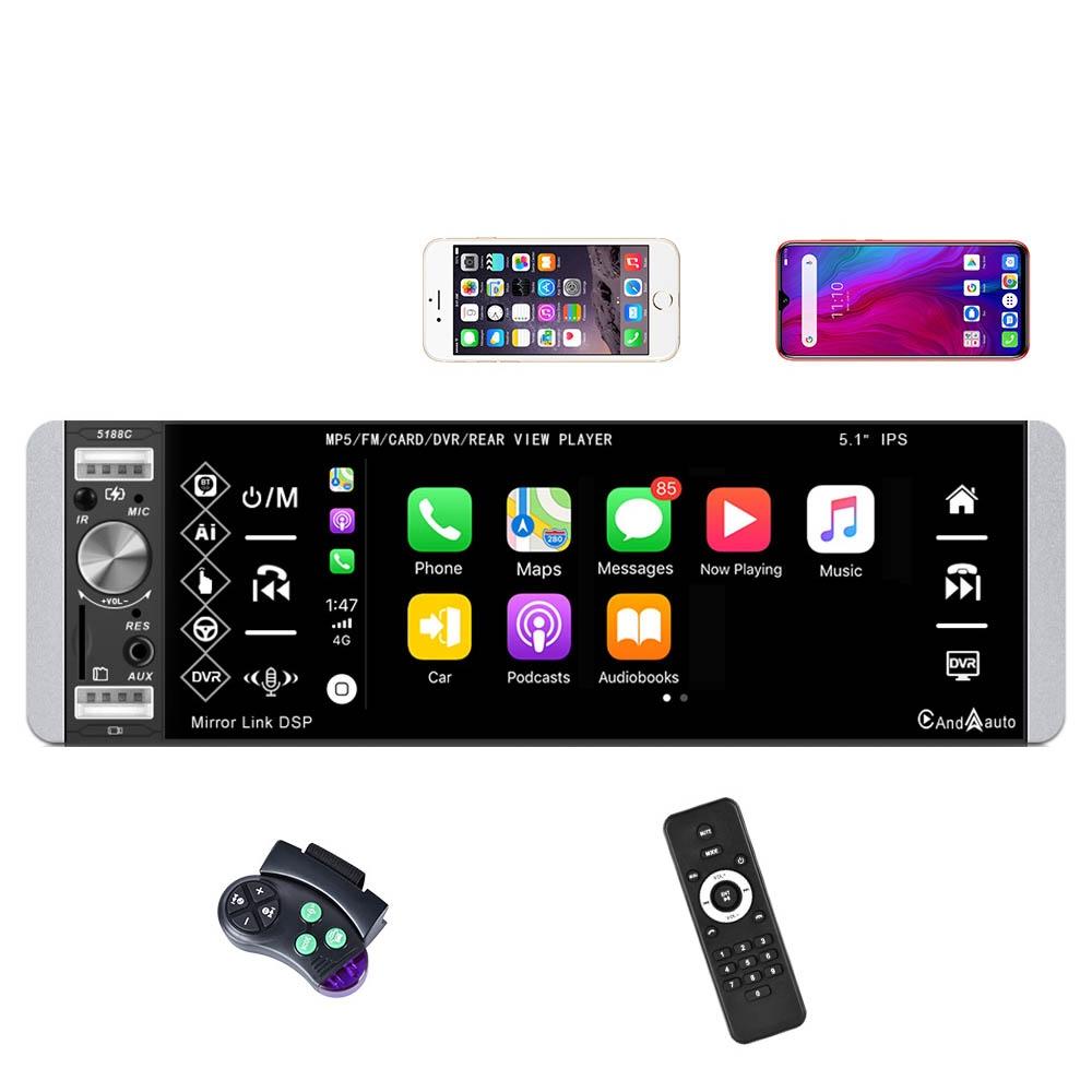 5.1 Inch Ips Capacitive Carplay Player Single Button Control Other Car Audio