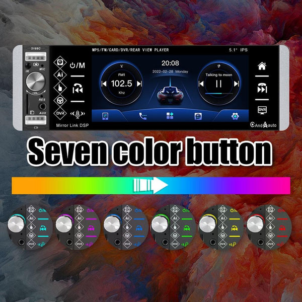 5.1 Inch Ips Capacitive Carplay Player Single Button Control Other Car Audio