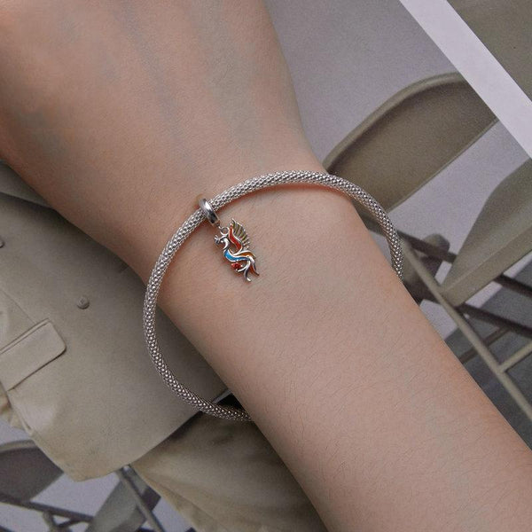 925 Sterling Silver Phoenix Bracelet With Zircon Pendant Bracelets